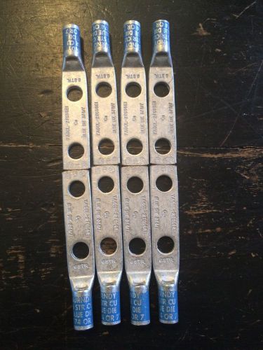 Burndy ya6cl2tc14e1 # 6 awg lug 2hole 1/4&#034;bolt 1&#034;space - lot of 8 for sale