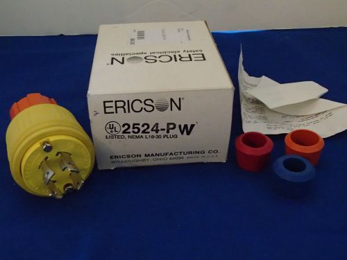 NEW ERICSON 2524-PW6P PLUG 30AMP, 480V, 3PHASE, LOCKING TYPE 2524PW6P