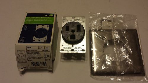 Leviton 5374 Flush Mounting Receptacle With Wall Plate Great For Welder or Dryer