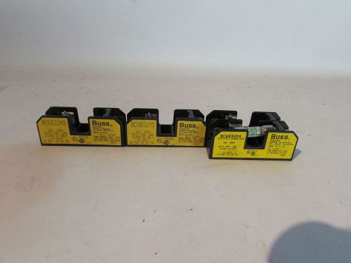 3x cooper bussman bc603 bc6032pq 600v 30a class cc fuse block (c9-t-8b) tw for sale