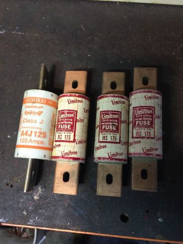 Bussmann limitron 175amp quick acting limiting fuse jks-175 &amp; 1 gould a4j125 fus for sale