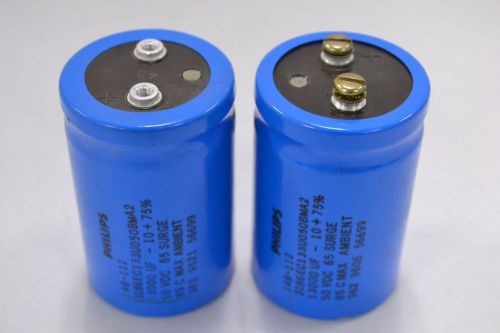 LOT 2 PHILIPS 148-112 CAPACITOR 13000UF 50V-DC 3186EC133U050BMA2 B303878