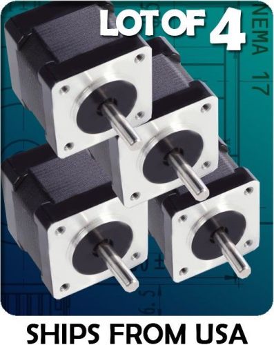 Lot of 4 - new nema-17 high torque 40ncm 56.6 oz stepper motor reprap 3d printer for sale