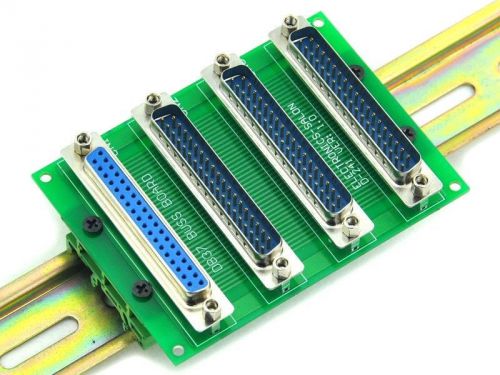 DB37 D-SUB 1F3M Buss Board Interface Module w/ Simple DIN Rail Mount Feet,D241BS