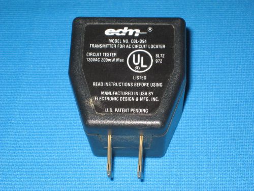 EDM CBL-D94 BREAKER FINDER AC CIRCUIT BREAKER TRANSMITTER ONLY MADE IN USA