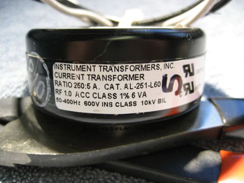 INSTRUMENT TRANSFORMER INC 250:5 A  # AL-251-L60   CT   CURRENT TRANSFORMER