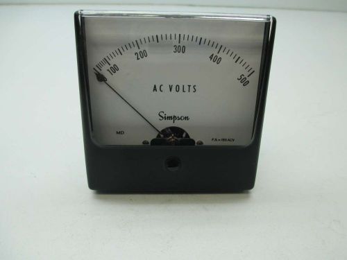 SIMPSON 1357 0-500 AC VOLTS METER D394837