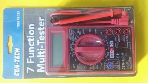 Cen-Tech Multimeter, Digital 7-Function Volt Amp Ohm Meter, Multi-Tester