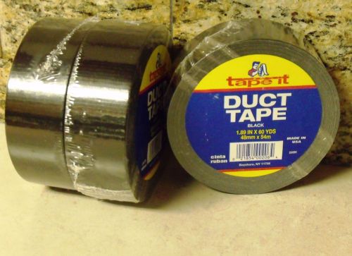 60 Yards - 180 Foot Large Roll -  BLACK DUCT TAPE w/Super Strong Adhesive