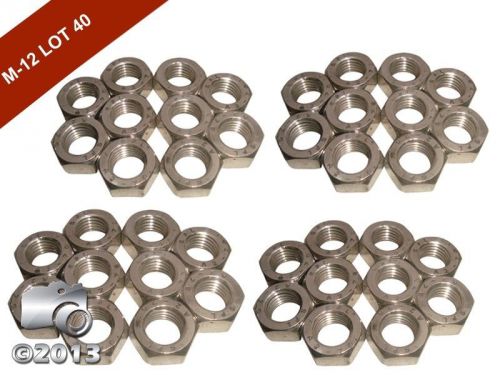 A2 stainless steel m -12 fine pitch hexagon hex full nuts - lot of 40 for sale