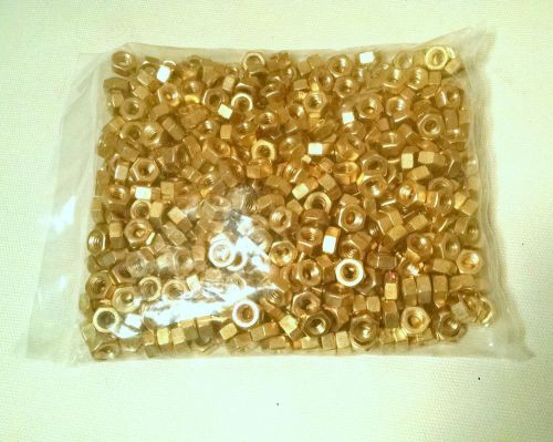 Brass threaded hex nuts 1/4&#034; - 20 500 pieces qty bulk finished for sale