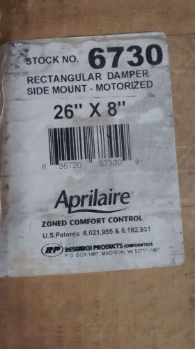 NEW   Aprilaire Motorized  Vent Damper   HVAC 26 X 8    # 6730 SIDE MOUNT