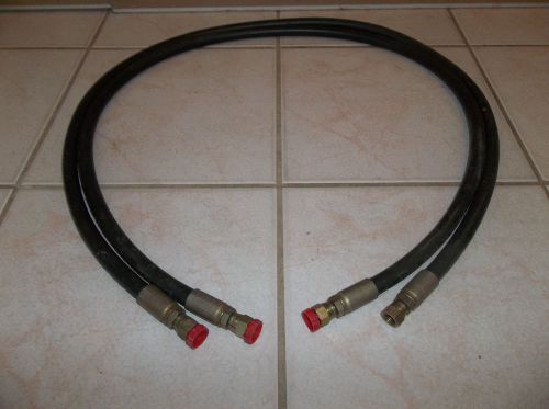 2-PARKER NO-SKIVE HYDRAULIC HOSES  431-6  WP 27.5 MPa  4000 PSI 3/8&#034; I.D. x 60&#034;