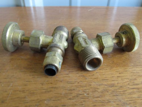 Lot of 2 Parker POLY TITE BRASS Tall 1/4&#034; x 1/4&#034; NEEDLE VALVE (RW-7)