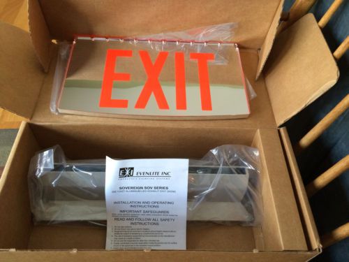 Brand New Evenlite Sovereign SOV Series LED Die-Cast Aluminum EXIT Light Sign