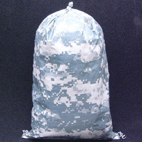 500 NEW CAMO 100% Polypro Sandbags w/ Tie-String 16.5x27 65lb Capacity Sand Bags