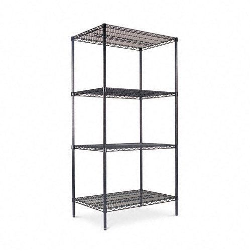 New wire shelving unit 4 shelves 36 x 24 x 72 black for sale