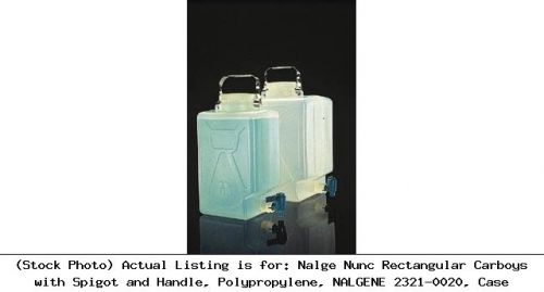 Nalge Nunc Rectangular Carboys with Spigot and Handle, Polypropylene: 2321-0020
