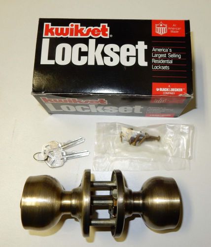 Vintage Kwikset Grecian Entry Lock - Antique Brass