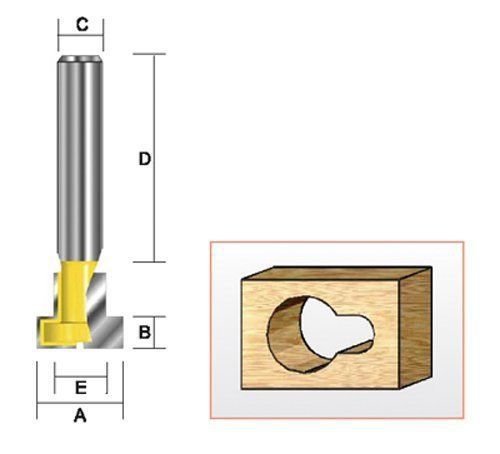 Kempston 501011 Keyhole Bit 1/4-Inch Shank  3/8-Inch Cutting Diameter  1/8-Inch