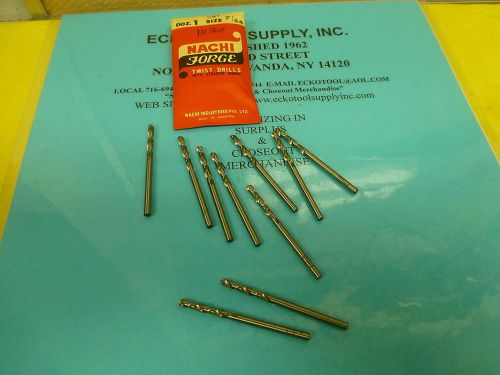 SCREW MACHINE DRILL 7/64&#034; HIGH SPEED STL 118 POINT BRIGHT NEW NACHI 12 PCS $4.81