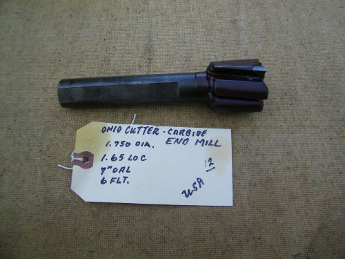 OHIO CUTTER - 6 CARBIDE FLUTE -REAMER -1.75&#034; DIA, USA.