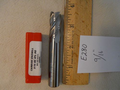 1 new 9/16&#034; diameter carbide end mills. 4 flute. 9/16&#034; shank. made in usa [e280] for sale