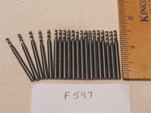 20 NEW 1/8&#034; SHANK CARBIDE END MILLS. 4 FLUTE. USA MADE    {F597}