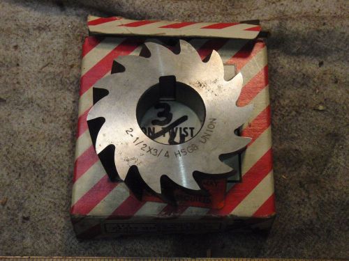 Union 2 1/2&#034; x 3/4&#034; x 1&#034; parabolic tooth side milling cutter new in box for sale