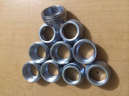 LOT OF 10  GALVANIZED STEEL REDUCER BUSHING 1&#034; X 3/4&#034;