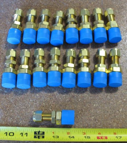 Lot of 17 new parker cpi brass tubing fittings p/n 6-8 fh2bz-b for sale