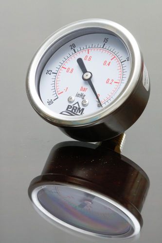 -30-0 HG PRM Vacuum Gauge 2.5 Inch Stainless Steel Case Brass 1/4&#034; NPT Back NIB