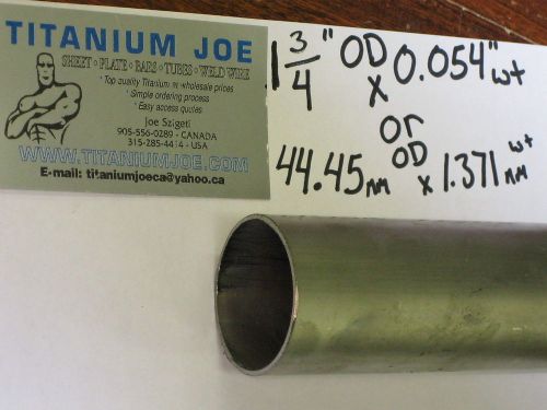 TITANIUM TUBING  3al-2.5v  1.75&#034;OD x 0.054&#034; wall x 48&#034;