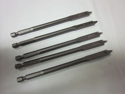 5pc dewalt rapid load hex shank 3/8&#034; spade paddle flat wood boring 6&#034; drill bits for sale