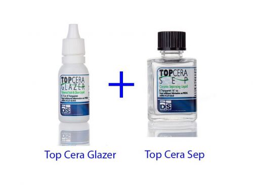 2 pcs 0f DENTAL Lab Ceramic Product -TOP CERA GLAZER + Top Cera Sep