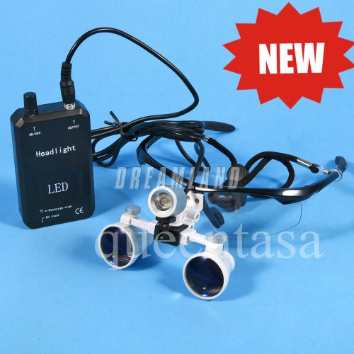 NEW Dental 3.5x 420mm Surgical Binocular Loupes Glass + LED Headlight Lamp