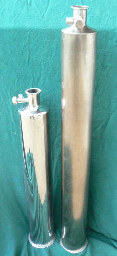 TWO SARTORIUS STAINLESS STEEL FILTER HOUSING BELLS 20&#034; and 30&#034; SANITARY 30 inc h