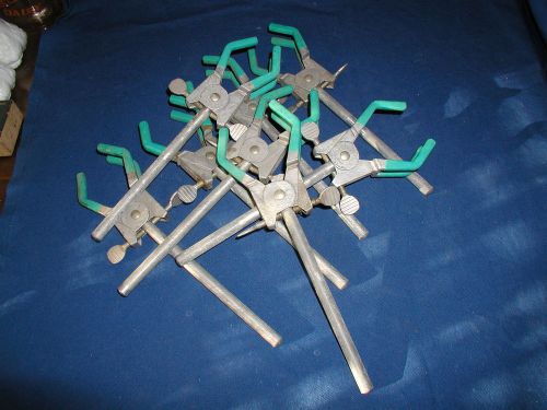 8 Spectrum Alumaloy - Large 3 Prong Laboratory Clamps Tube Beaker opens 4&#034; Used