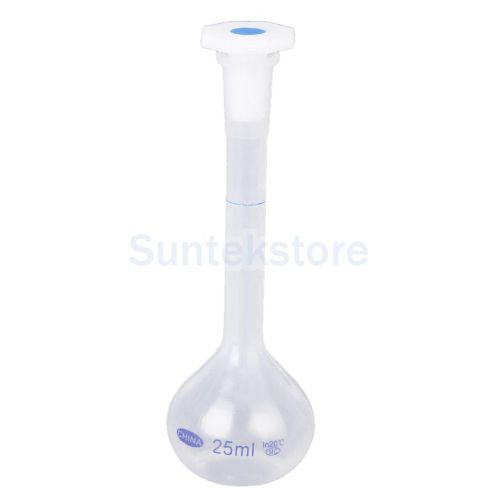 25ml Laboratory Volumetric Flask Measuring Bottle Graduated Container w/Cap