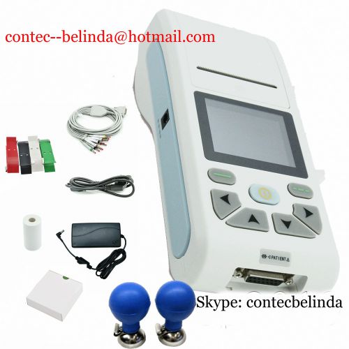 2.83&#034;screen 3/6/12-lead ECG EKG Machine ECG90A+5 Rolls Printer Paper+PC Software