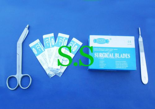 1 SCALPEL HANDLE #3 + 1 BANDAGE 5.5&#034; + 100 BLADES #15