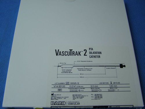 1-bard vascutrak 2 pta dilation cath 3.00mm x 120mm ref# v14-30120 for sale