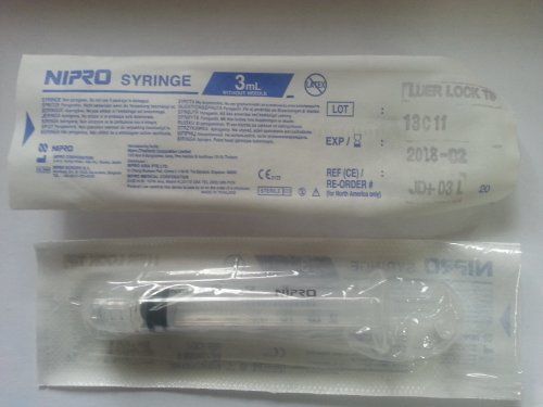 New empty syringes only   disposable  sterile  3 ml  100/bx for sale