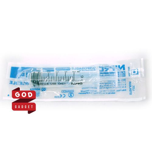 1 x 5ml nipro syringe luer slip tip hypodermic needle sterile latex free 5 cc for sale