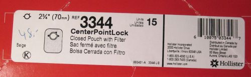 Hollister 3344 Box of 15 Closed Pouch with Filterl 2 3/4&#034; Exp: 11-2017 Beige