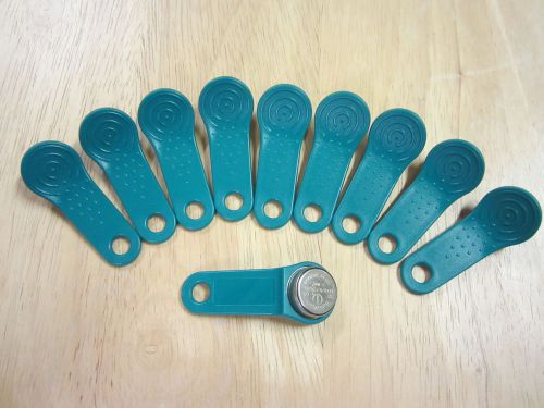 10 Green Job Site Time Clock Tabs Keys NEW