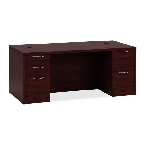 The Hon Company HON115890AFNN Valido Series Laminate Mahogany Desk Ensemble