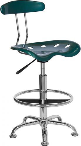 Vibrant green and chrome drafting stool with tractor seat - kid&#039;s office chair for sale