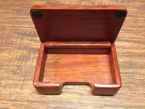 Dark wood business card holding box