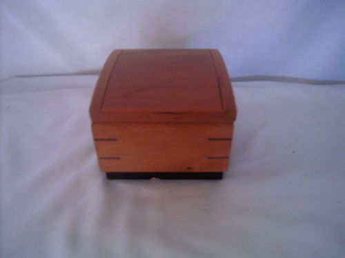 TEAK WOOD BUSINESS CARD HOLDER A-Z EUC